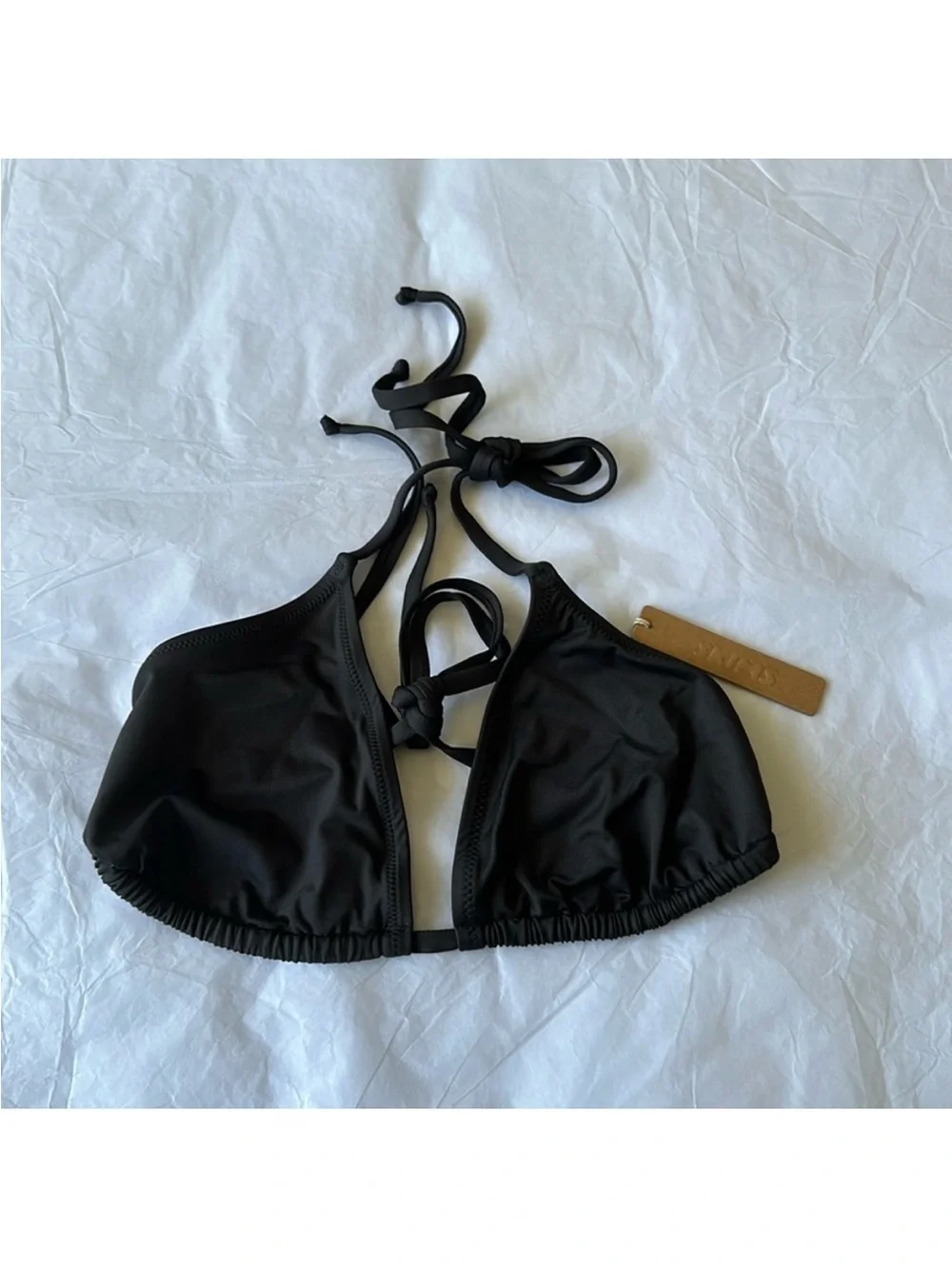 Skims NWT Onyx Recycled Swim Triangle Top Swimwear Size S